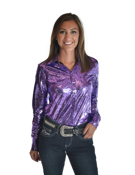 COWGIRL TUFF Pullover Button Up (Shiny Purple Mid-weight)