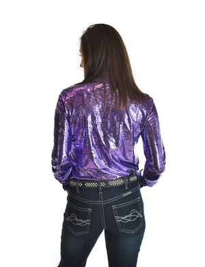 COWGIRL TUFF Pullover Button Up (Shiny Purple Mid-weight)