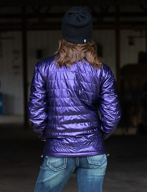 COWGIRL TUFF Women's Purple with Black Embroidery Jacket