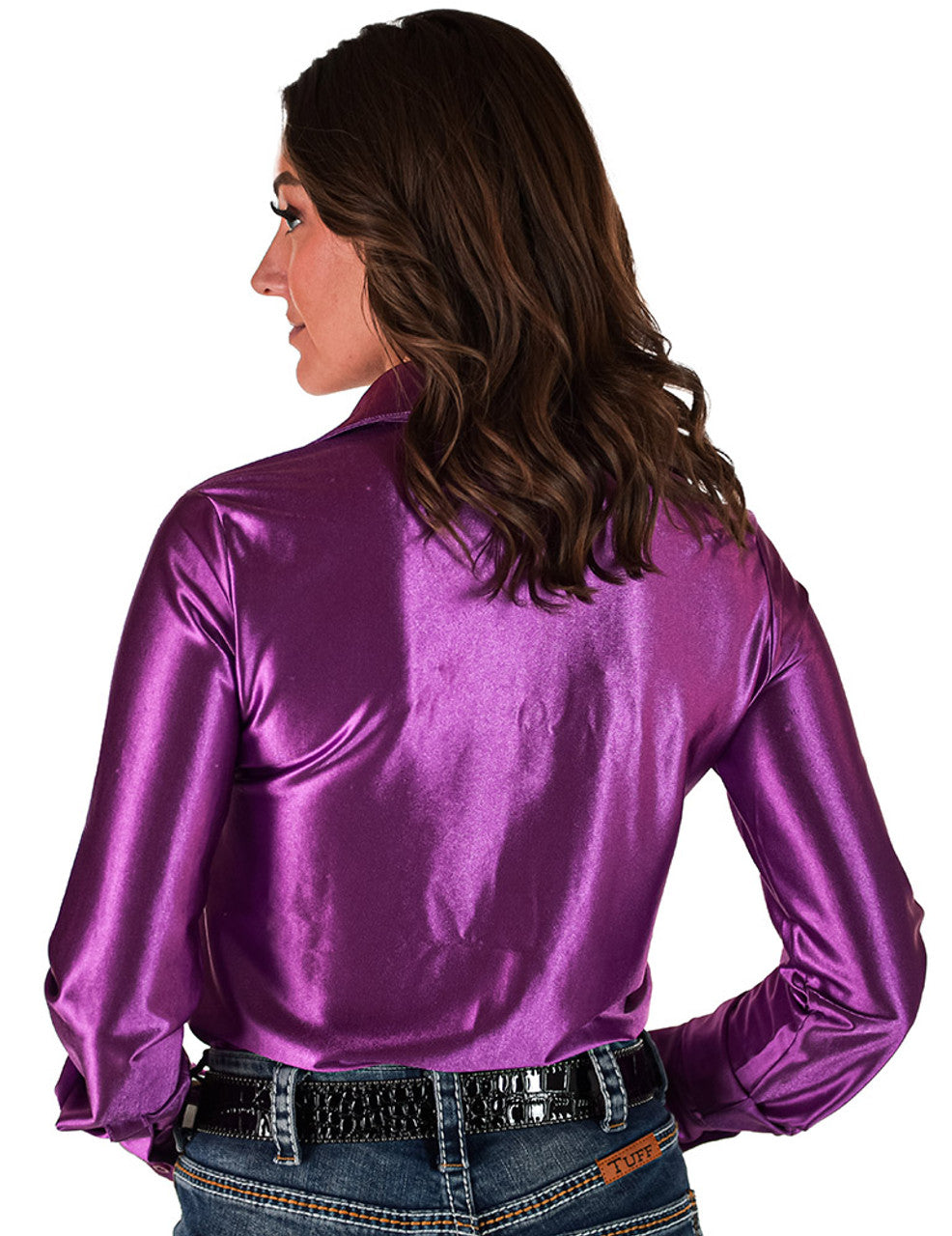 COWGIRL TUFF Pullover Button-Up (Lavender Satin Lightweight Stretch)