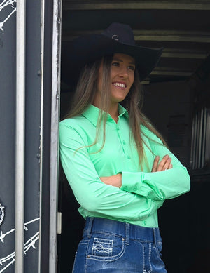 COWGIRL TUFF Pullover Button Up (Mint Breathe Lightweight Stretch)
