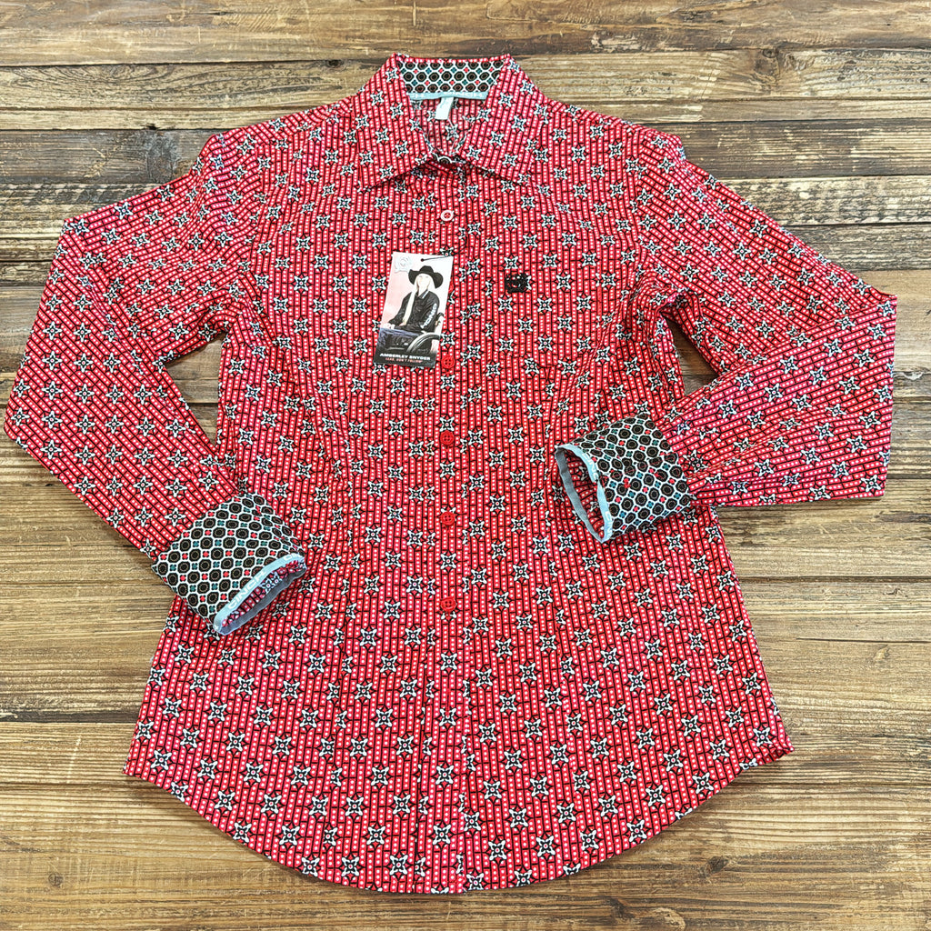 CINCH Women's Red Button Down Western Shirt