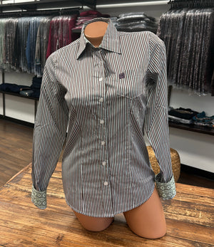 CINCH Women's Tercel Pinstripe Button-Down Western Shirt