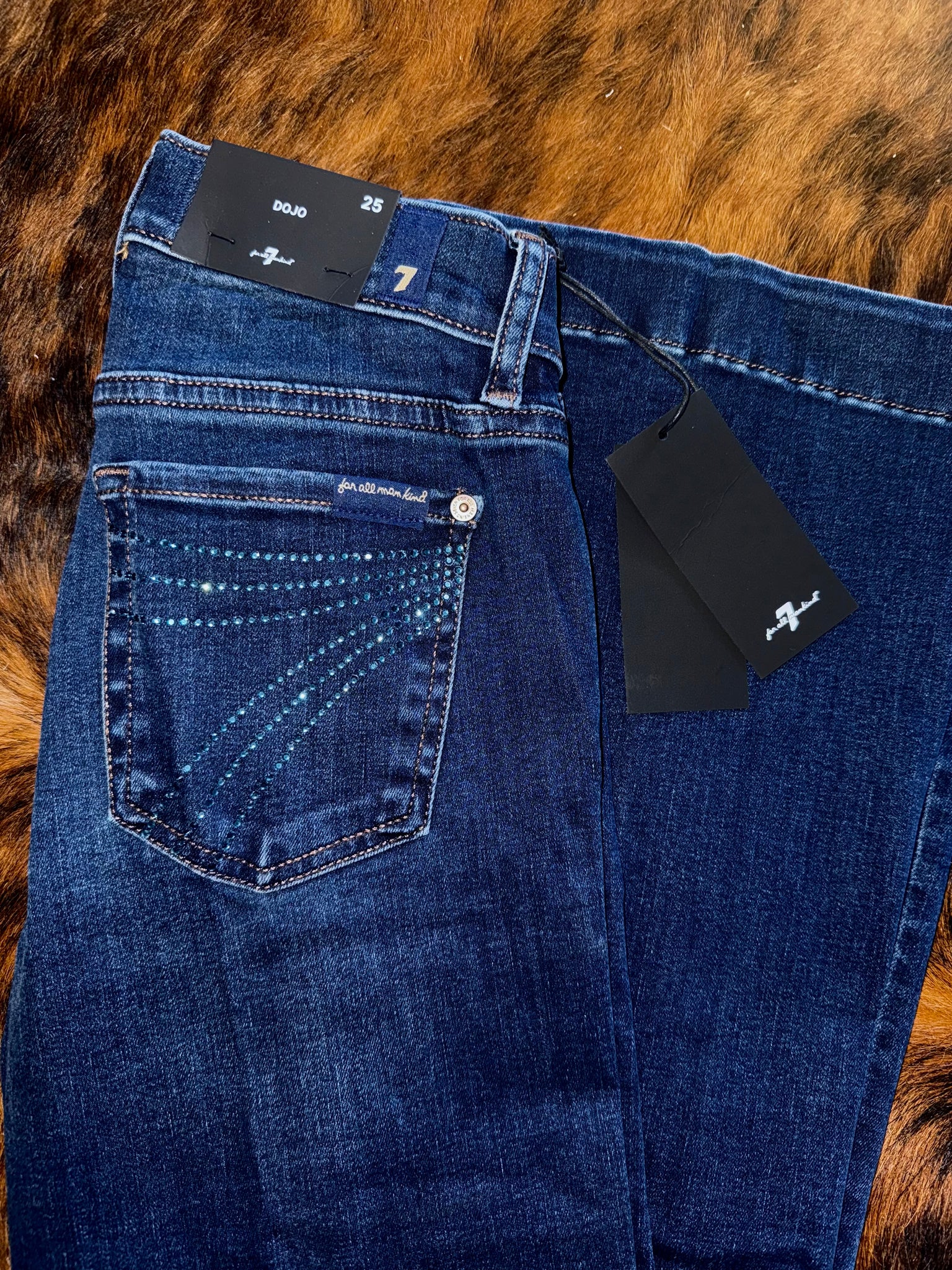 7 FOR ALL MANKIND Dark Wash Crystal Pocket Dojo