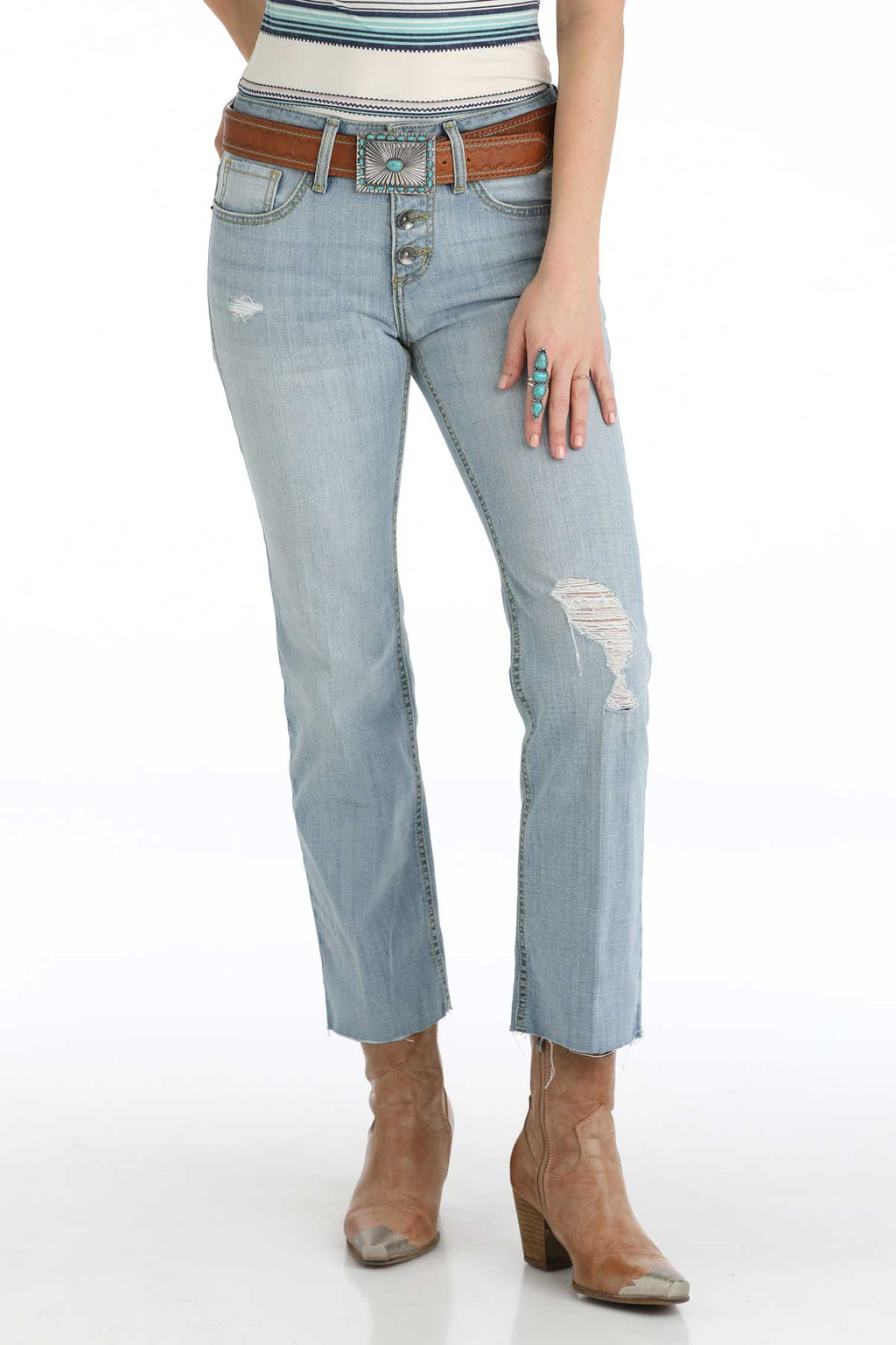 CRUEL GIRL Women's Cropped Hannah - Light Stone