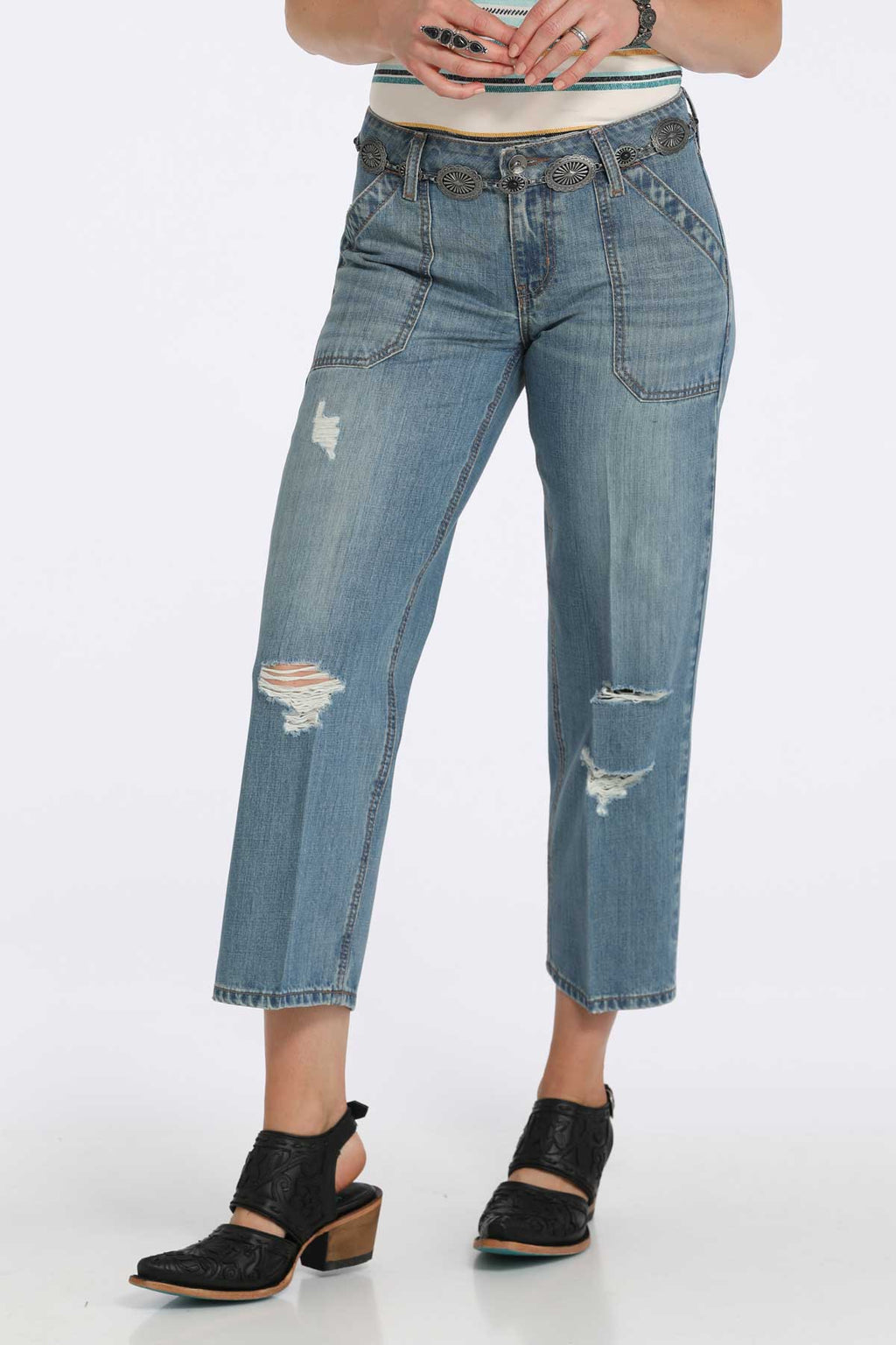 CRUEL GIRL Women's Cropped Hannah - Medium Stone