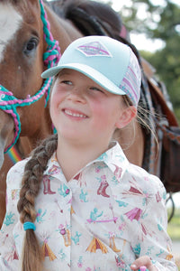 CRUEL GIRL Girl's Purple and Turquoise Cap