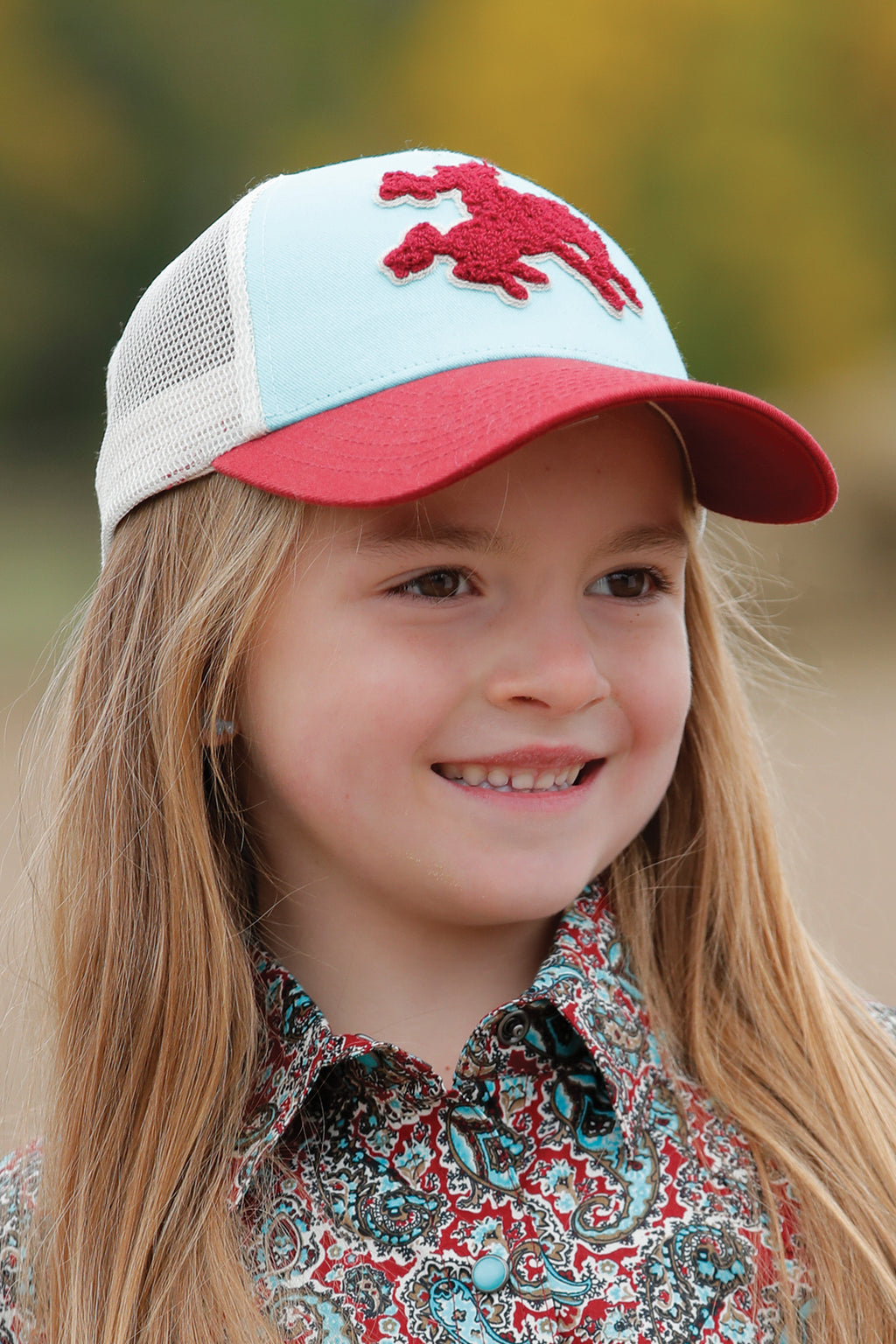 CRUEL GIRL Girl's Red/ Turquoise Trucker Cap