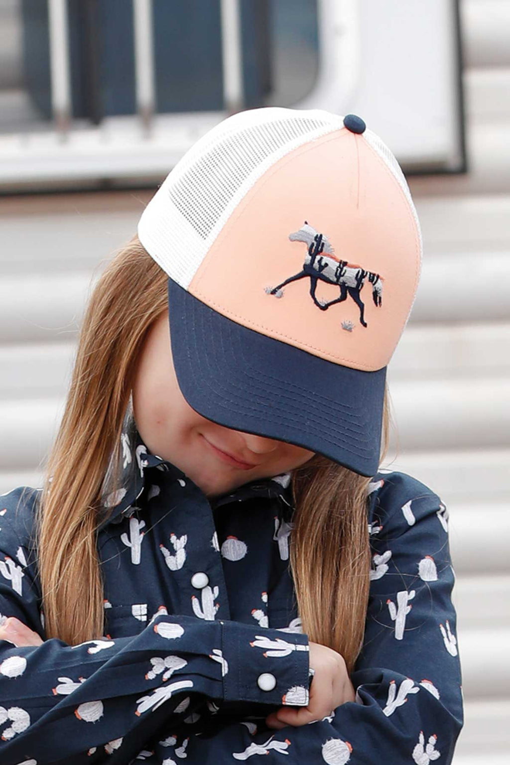 CRUEL GIRL Girl's Peach Truckers Cap