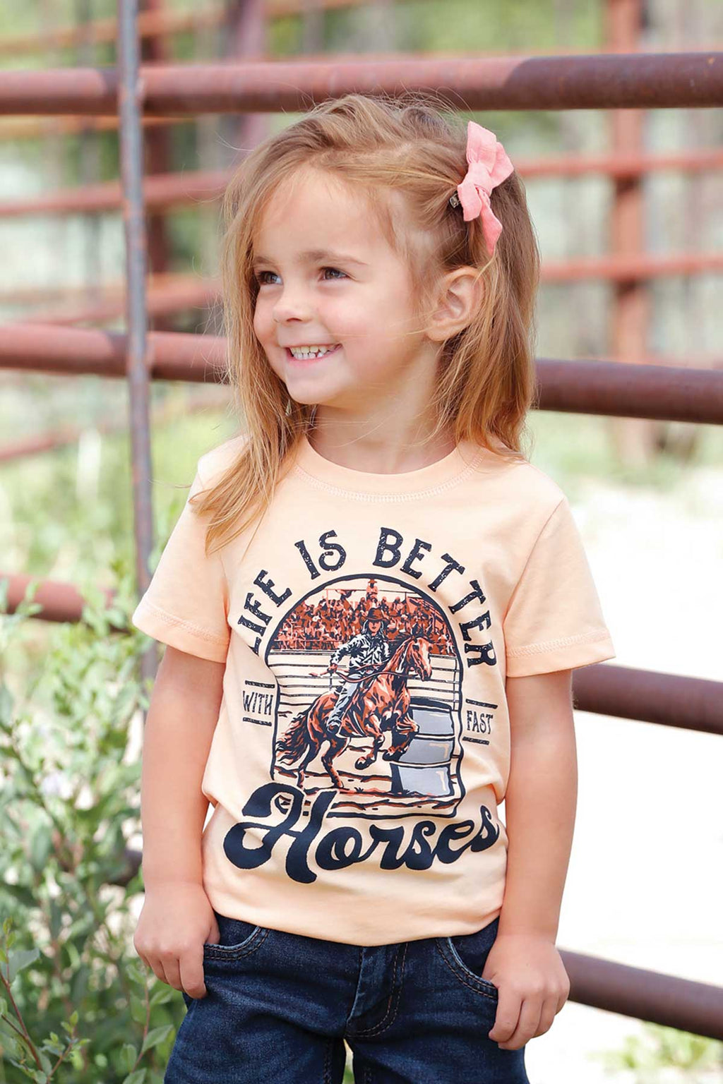 CRUEL GIRL Girl's Peach Toddler Tee