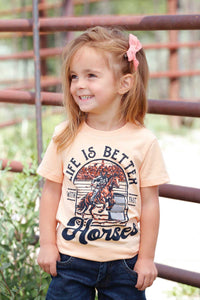 CRUEL GIRL Girl's Peach Toddler Tee