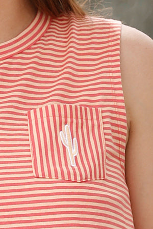 CRUEL GIRL Women's Red Striped Tank