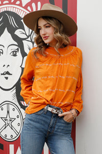 CRUEL GIRL Women's Orange L/S Blouse