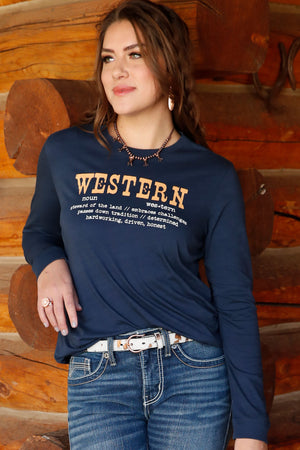 CRUEL GIRL Women's Navy L/S Tee