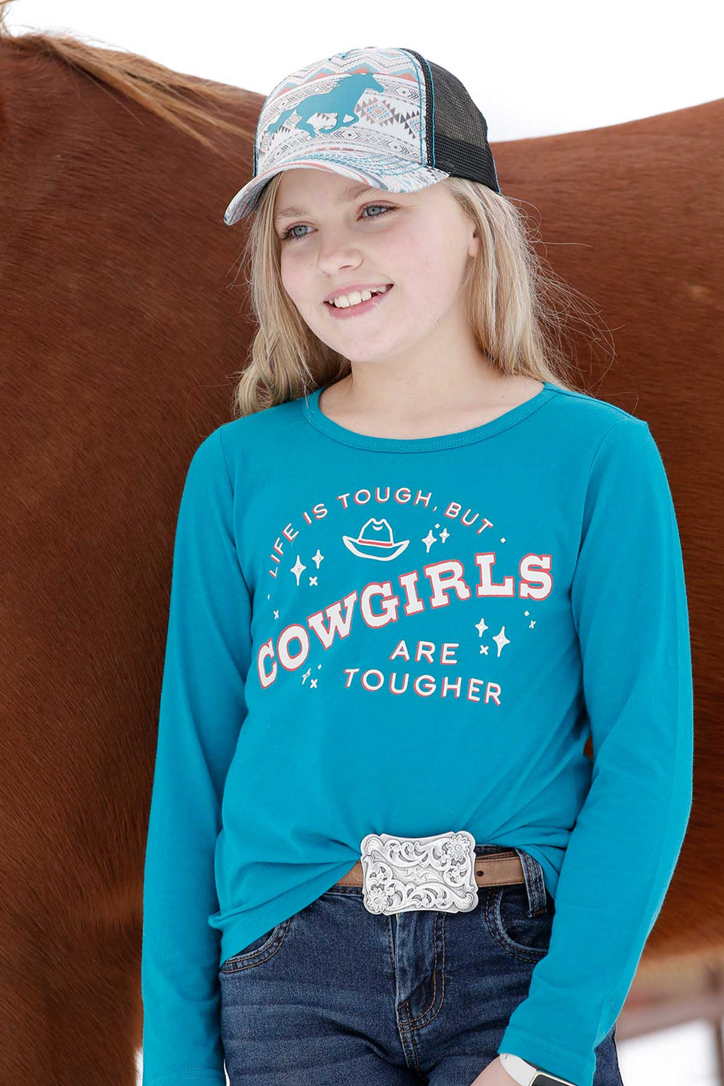 CRUEL GIRL Girl's "Life Is Tough But Cowgirls Are Tougher" Tee