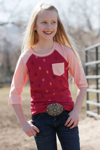 CRUEL GIRL Girl's Pink Raglan