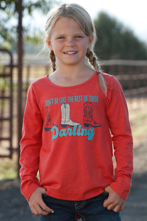 CRUEL GIRL Girl's Orange Long Sleeve Tee