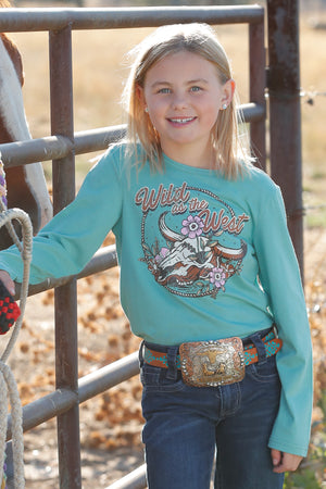 CRUEL GIRL Girl's Turquoise Long Sleeve Tee