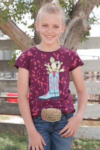 CRUEL GIRL Girl's Cactus Boot Tee