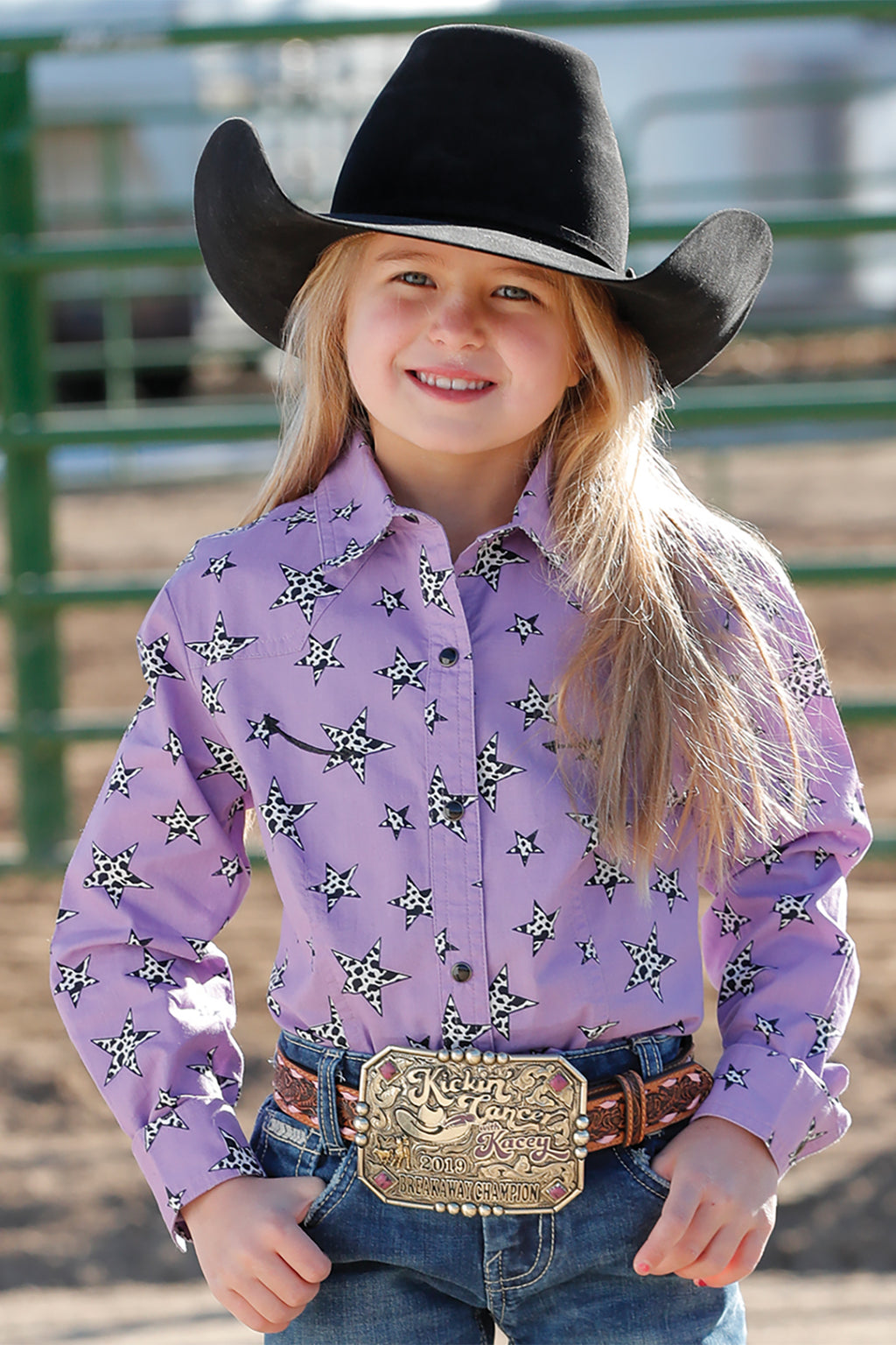 CRUEL GIRL Girl's Purple Button-Down Western Shirt