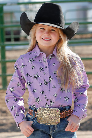 CRUEL GIRL Girl's Purple Button-Down Western Shirt