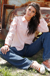 CRUEL GIRL Women's Solid Pink Western Shirt