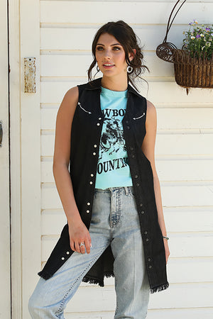 CRUEL GIRL Women's Black Chambray Dress
