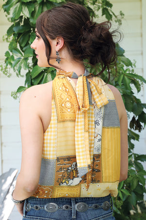 CRUEL GIRL Women's Yellow Sleeveless Blouse