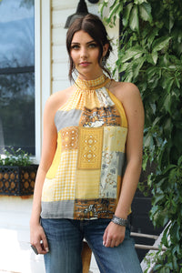 CRUEL GIRL Women's Yellow Sleeveless Blouse