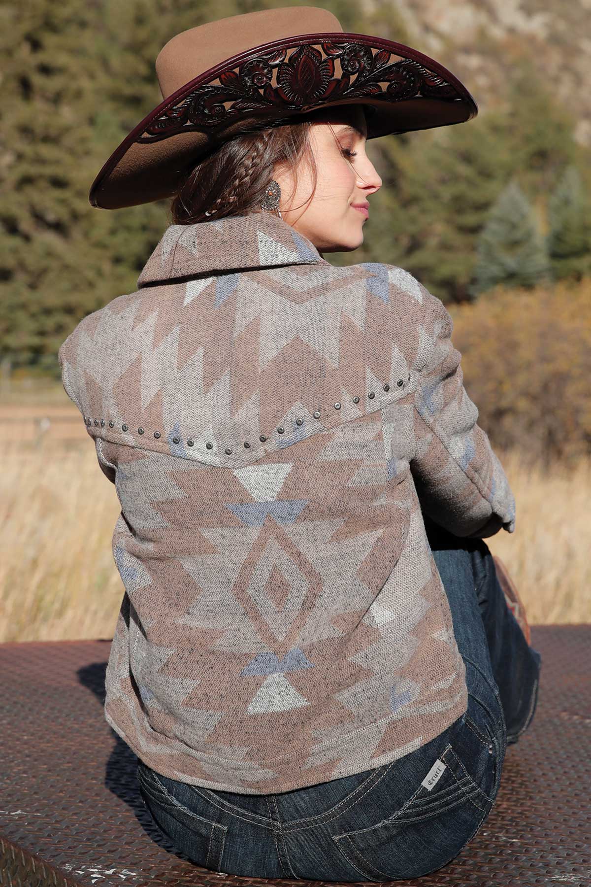 CRUEL GIRL Women's Tan Tweed Trucker Jacket