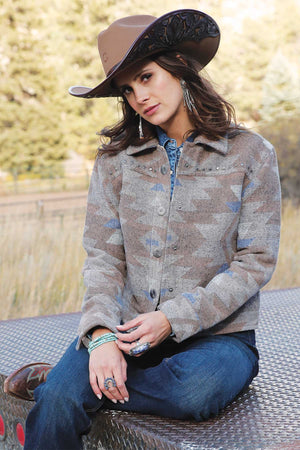 CRUEL GIRL Women's Tan Tweed Trucker Jacket