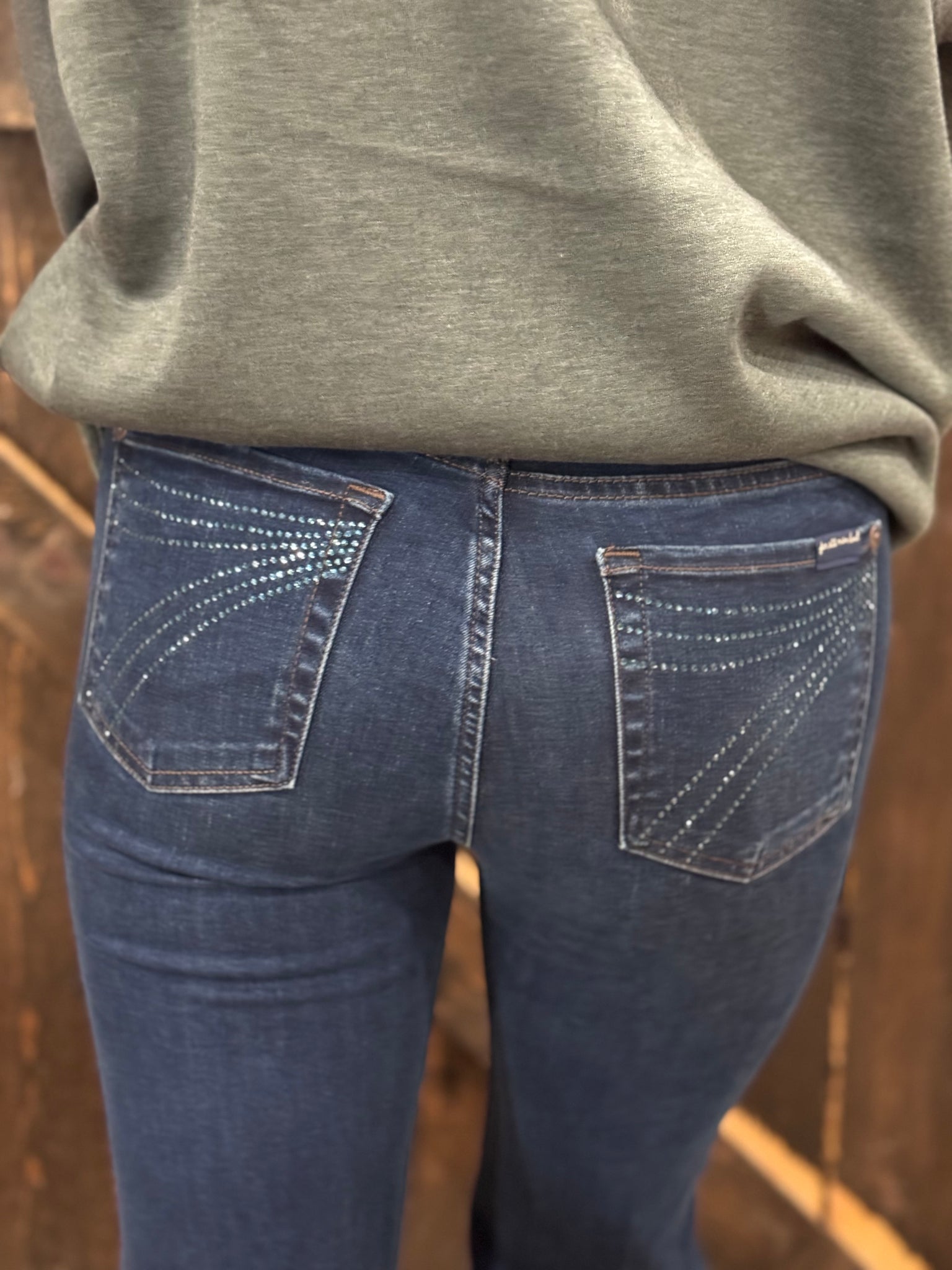 7 FOR ALL MANKIND Dark Wash Crystal Pocket Dojo