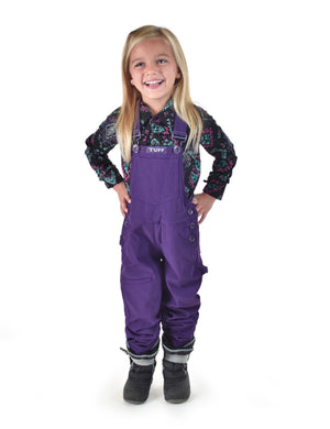 COWGIRL TUFF Girl's Work Hard Play Hard Purple Tuck In Bib Overall