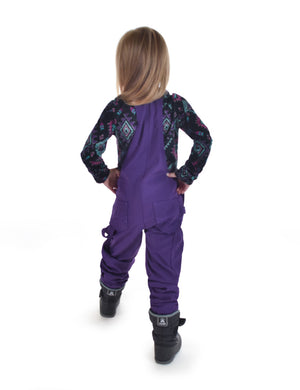 COWGIRL TUFF Girl's Work Hard Play Hard Purple Tuck In Bib Overall