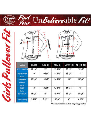 COWGIRL TUFF Girls Pullover Button Up (Multicolor Foil With Pink Accents Lightweight Stretch Jersey)