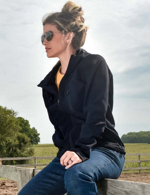 COWGIRL TUFF Black Microfiber Jacket With Embroidered Logo