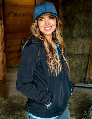 COWGIRL TUFF Black Microfiber Jacket With Embroidered Logo