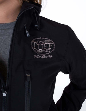 COWGIRL TUFF Black Microfiber Jacket With Embroidered Logo