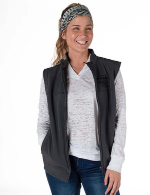 COWGIRL TUFF  Charcoal Microfiber Vest With Embroidered Logo