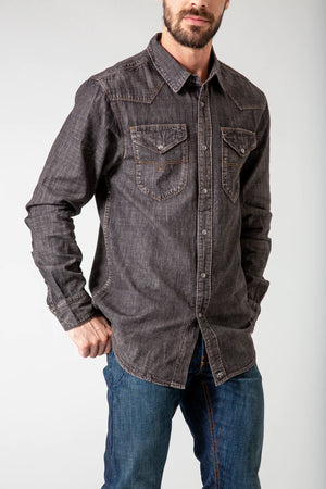 KIMES RANCH Men's Black Grimes Denim Shirt