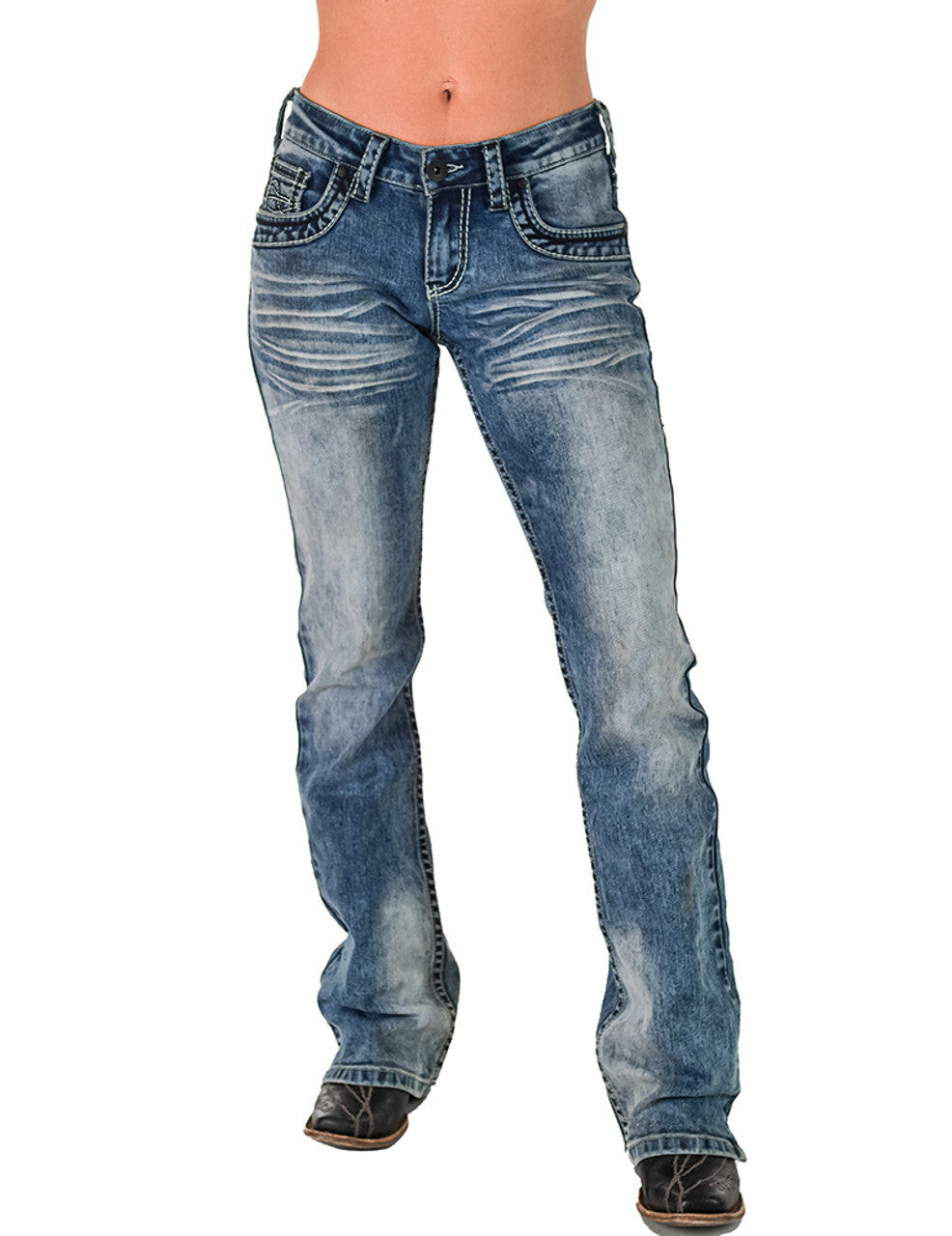 COWGIRL TUFF Women's DFMI Bleached Jean