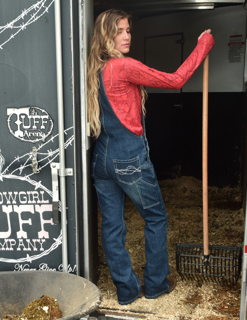 COWGIRL TUFF Double Down Flannel Bib Overalls