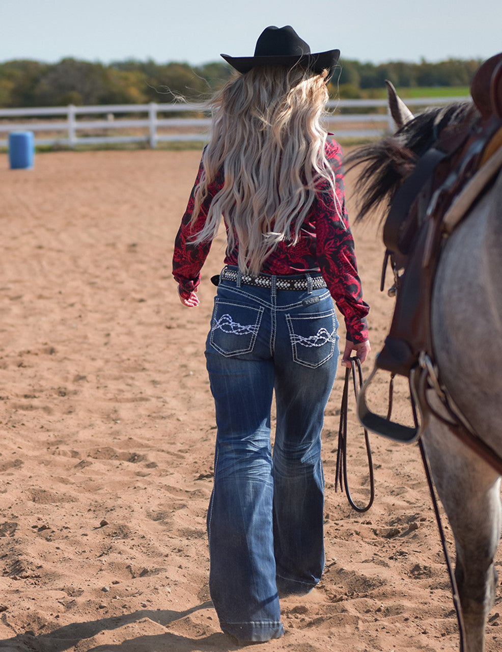 COWGIRL TUFF Women's Edgy Wide Leg Jean