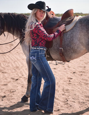 COWGIRL TUFF Women's Edgy Wide Leg Jean
