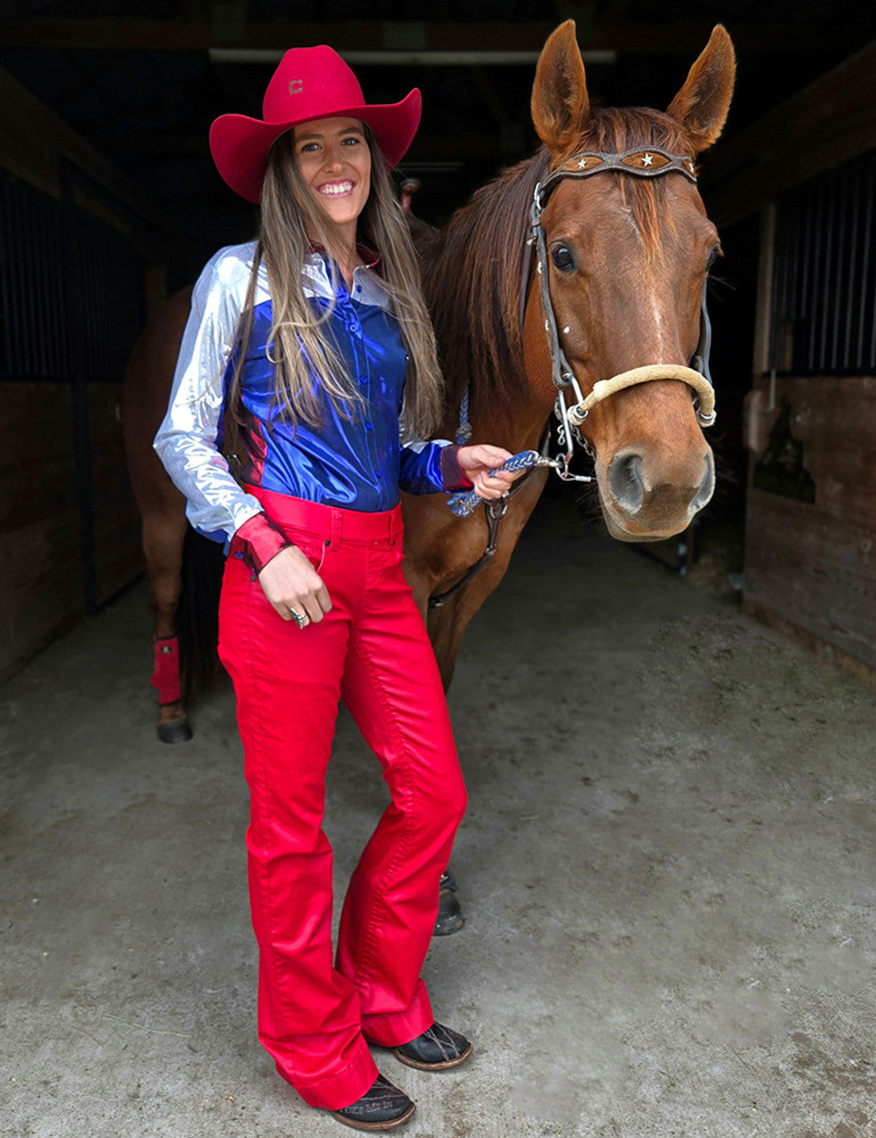 COWGIRL TUFF Pull On Red Jean