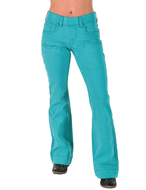 COWGIRL TUFF Women's Turquoise Pull-On Trousers Jean