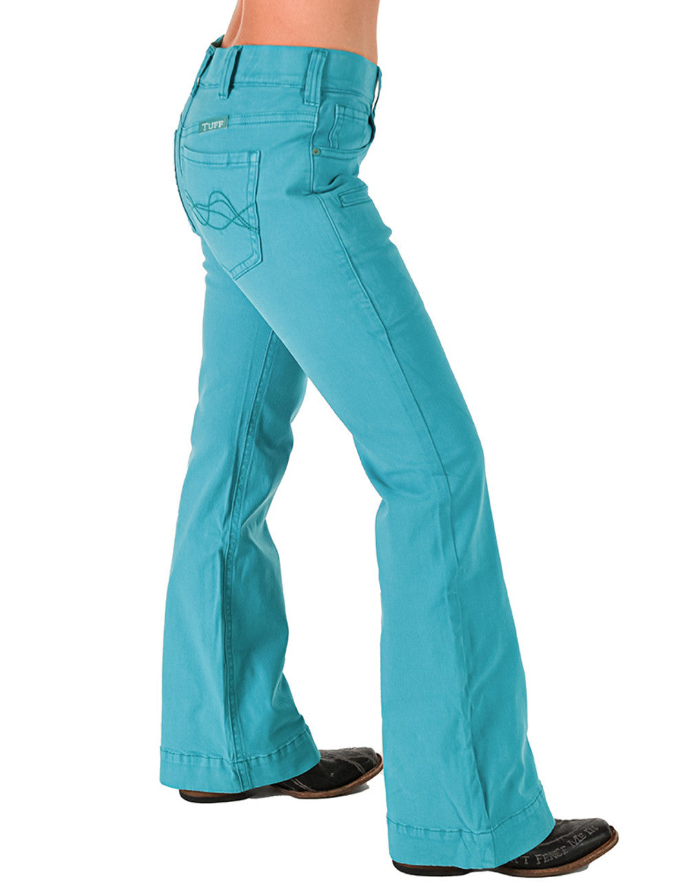 COWGIRL TUFF Women's Turquoise Pull-On Trousers Jean