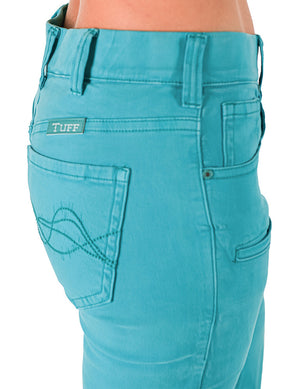 COWGIRL TUFF Women's Turquoise Pull-On Trousers Jean