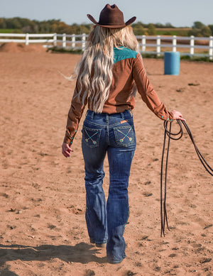 COWGIRL TUFF Women's Turquoise Arrows Jean