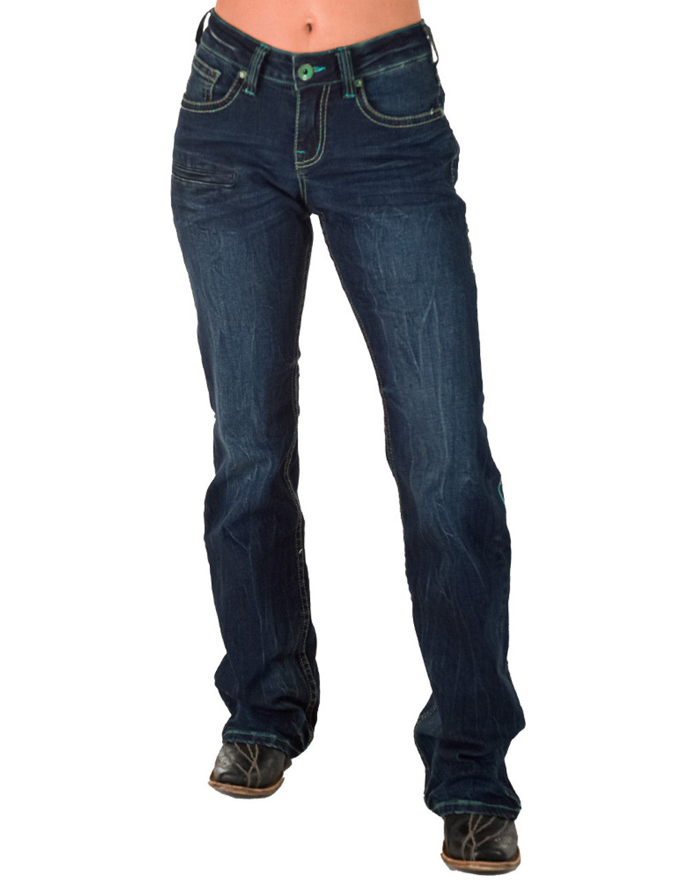 COWGIRL TUFF Women's Turquoise Arrows Jean